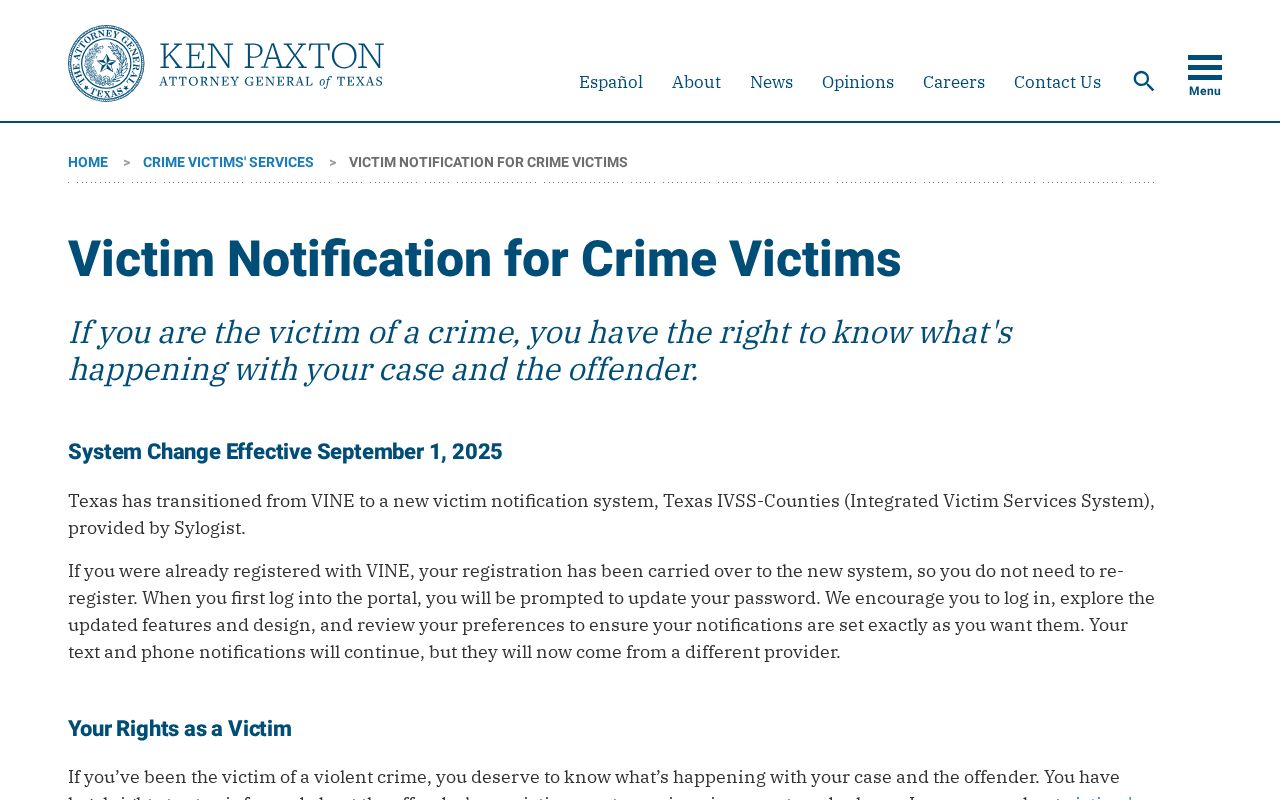DeWitt County VINE transition to Texas IVSS-Counties and release alert types